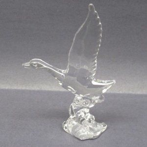 A. H. Heisey and Company Crystal MALLARD DUCK WINGS UP Figurine